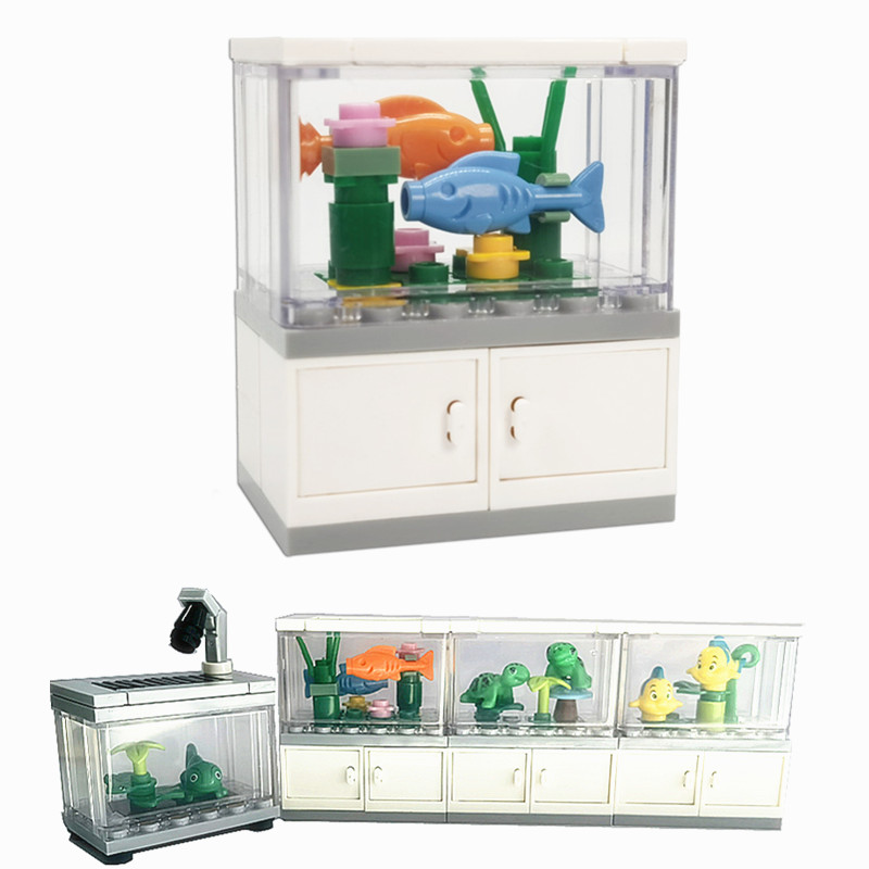 Aquarium Fish Games - Stadsvrienden Aquarium Bouwstenen Moc Assembleren Speelgoed