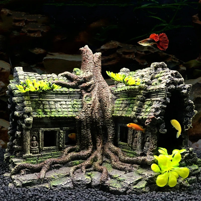 Aquarium Fish Games - Harsen Boomhut Houten Aquarium Verfraaiing Visbak