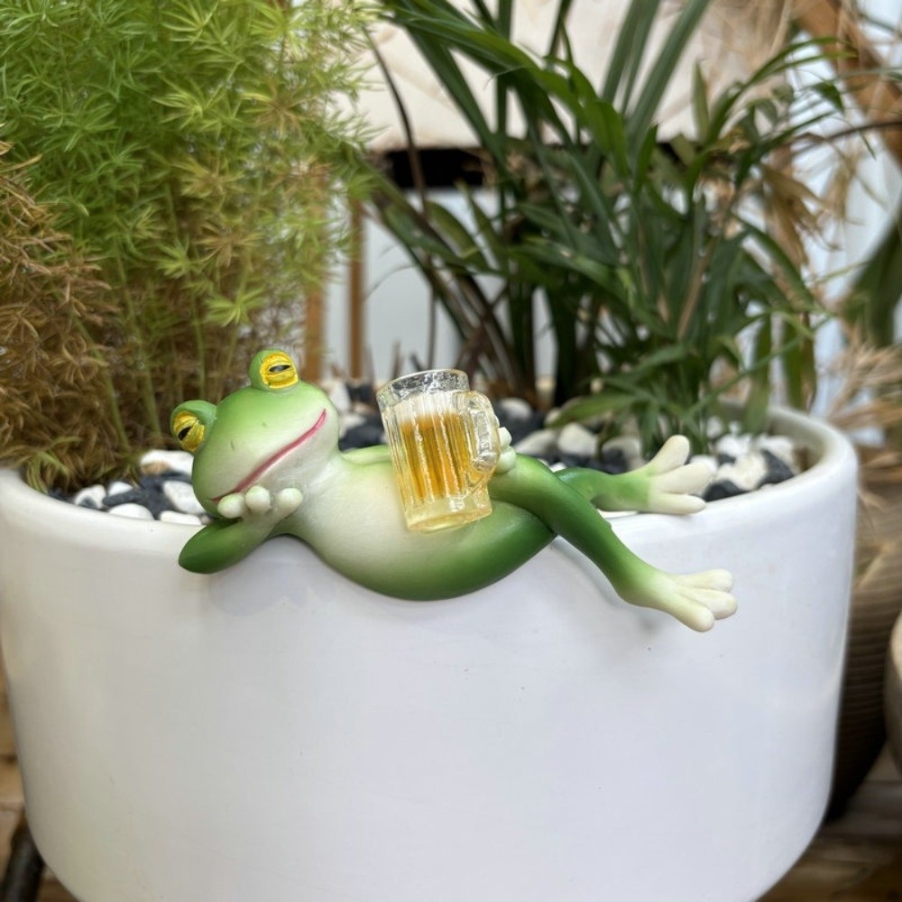 Aquarium Fish Glass - Hangende bloempot rand kikker decoratieve ornamenten