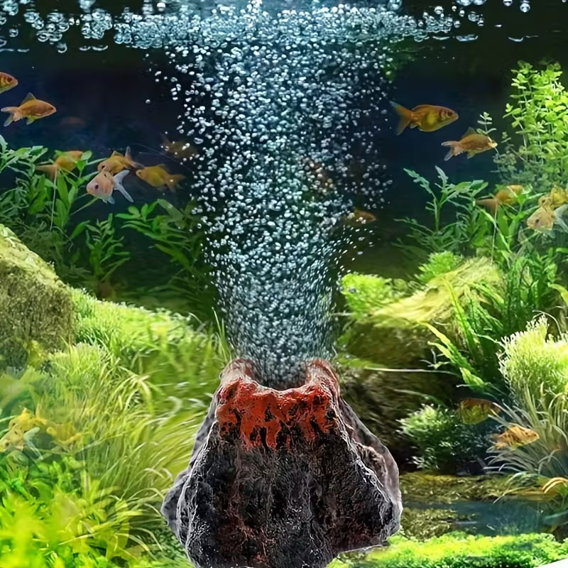 Aquarium Fish Games - Vulkanische belletjessteen voor aquaria, geen batterijen
