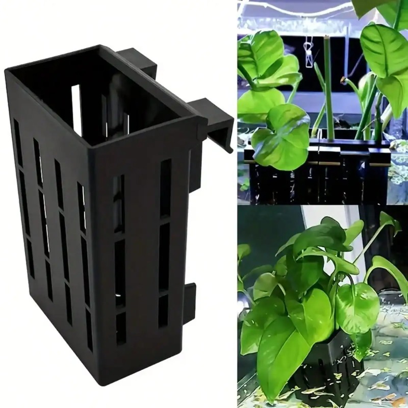 Aquarium Fish Photography - Aquariumplantenhouder Zwarte kunststof mand met clip