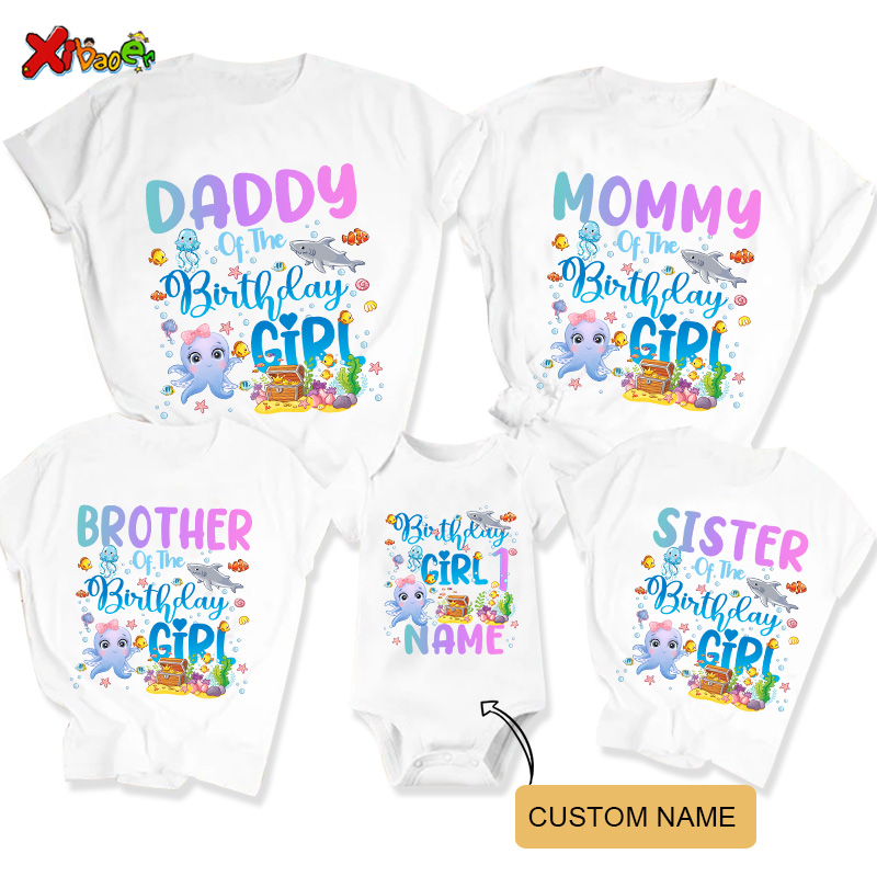 Aquarium Fish And Name - Zeedieren Familie bijpassende outfits Verjaardag meisje