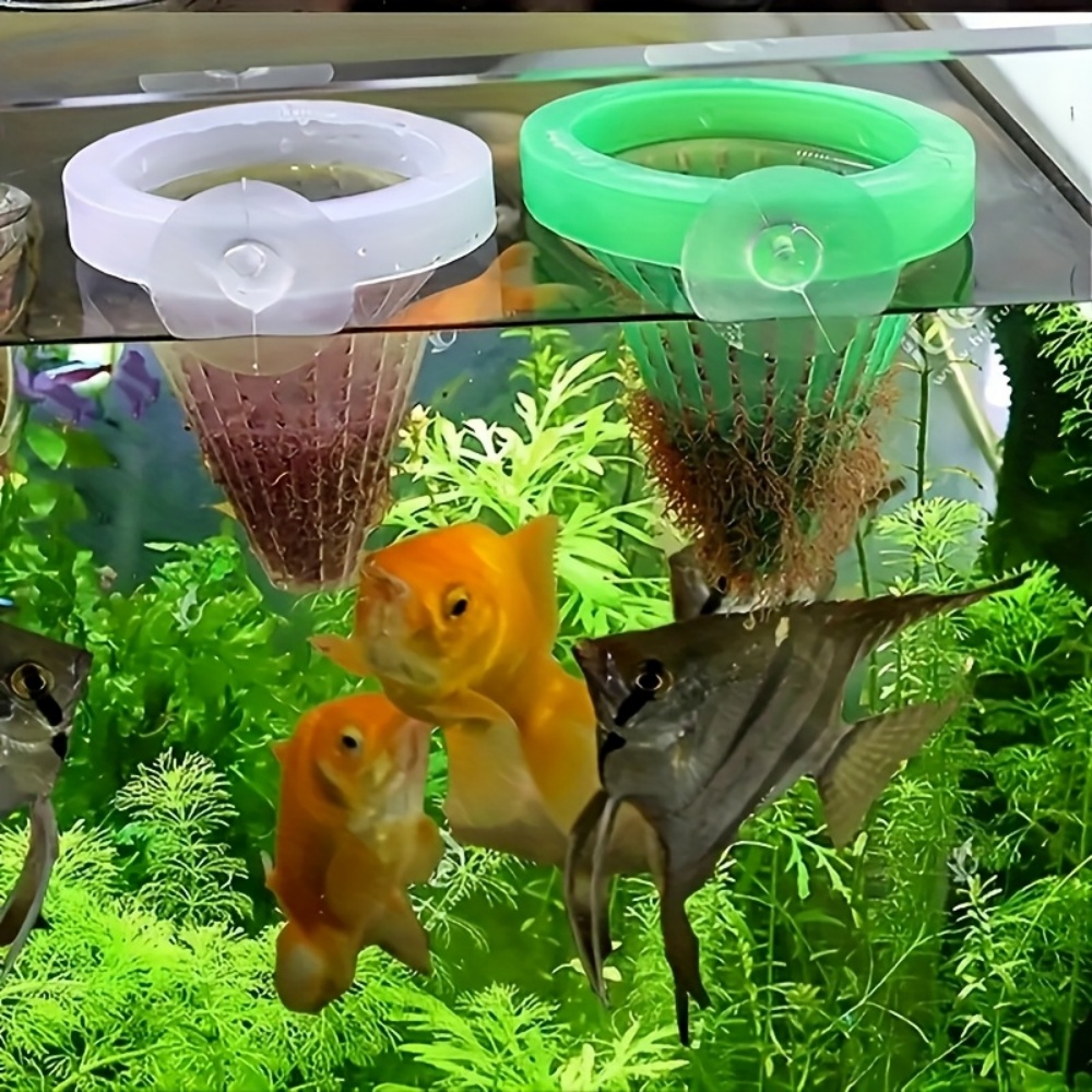 Aquarium Fish Feeder - 2 aquariumvoeders in mandvorm, visvoer, kegelvormige