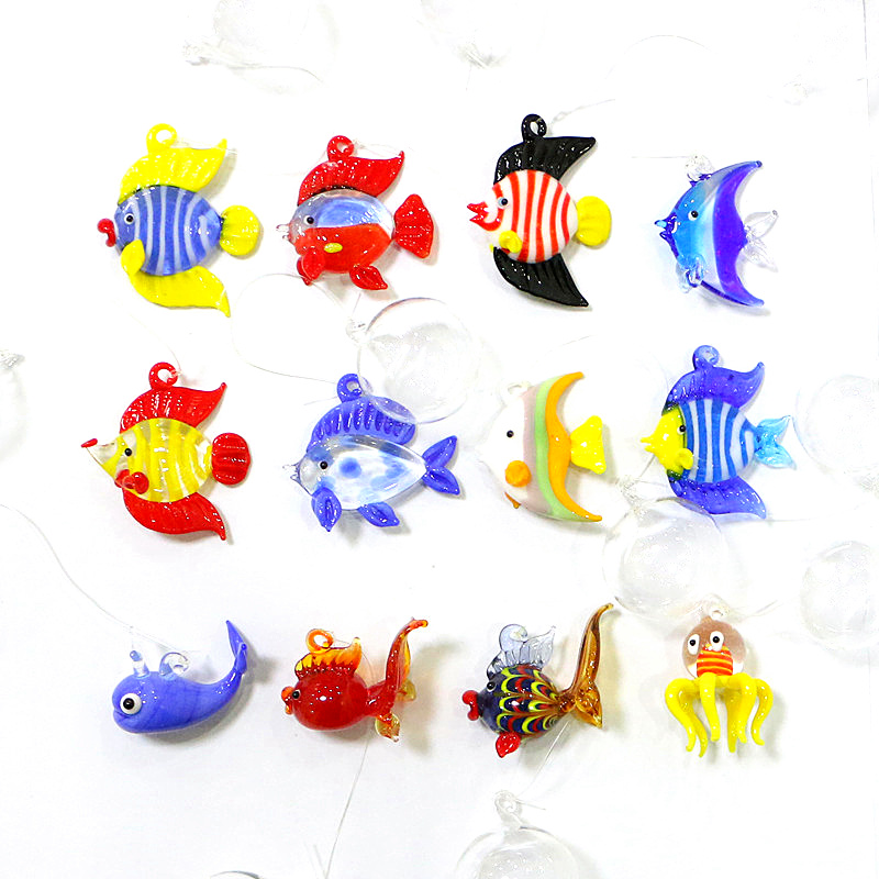 Aquarium Fish Glass - Handgemaakte Kunst Zee Dier Standbeeld Drijvende