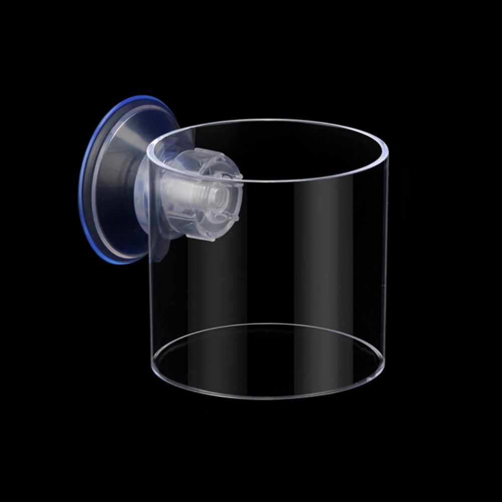 Aquarium Fish Feeder - Rechthoekige/ronde aquariumzuignapvoeder Acryl aquariumvisvoeder met zuignap,