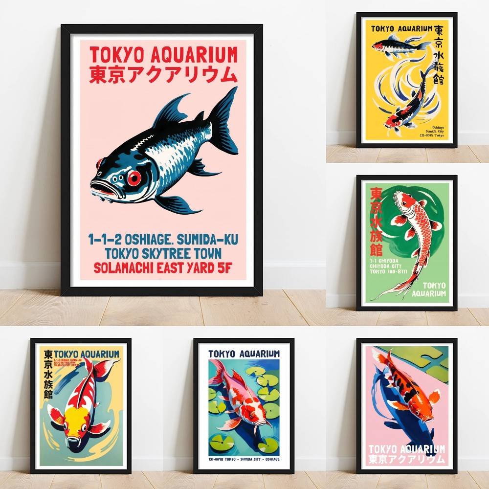 Aquarium Fish Wallpaper - Tokyo Aquarium Koi Fish Paper Poster