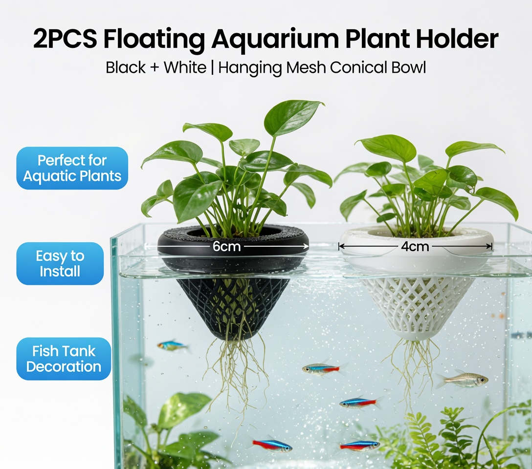 2 stuks drijvende aquariumplan - Aquarium Fish Pot recensie en prijs