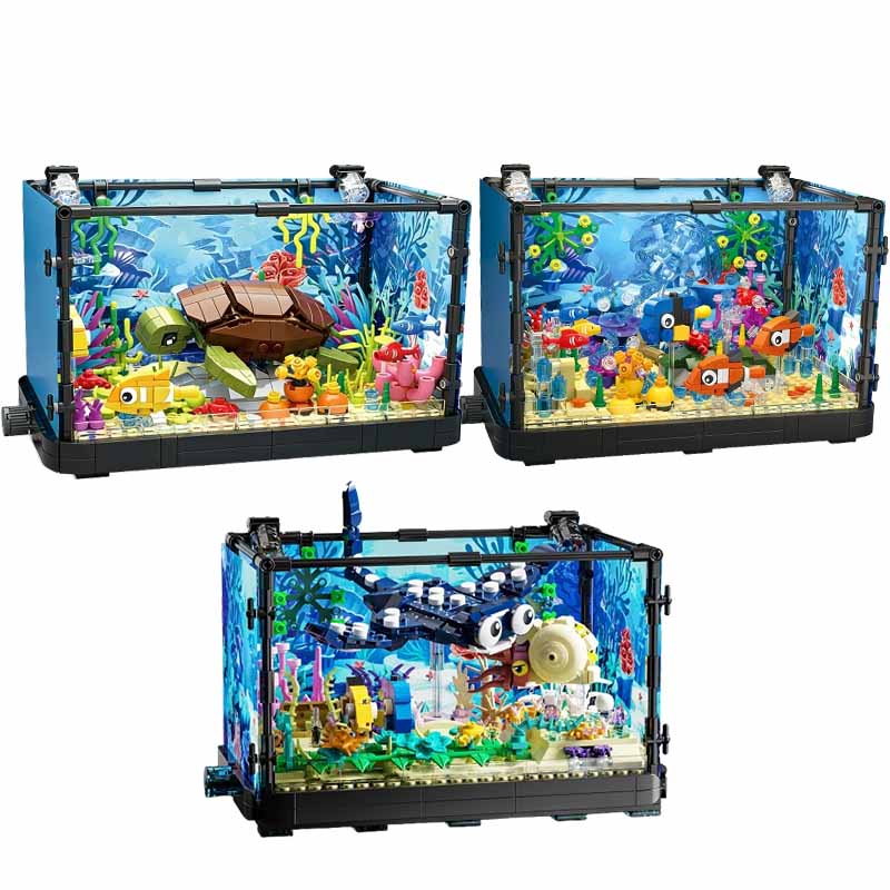 Aquarium bouwsteenset met lich - Aquarium Fish Games recensie en prijs
