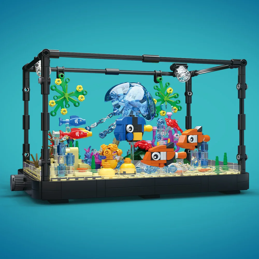 Aquarium bouwsteenset met lich - Aquarium Fish Games recensie en prijs